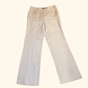 Lauren Ralph Lauren Linen Pink Stripe Pants Women's PETITE Size 6P Pocket Chic